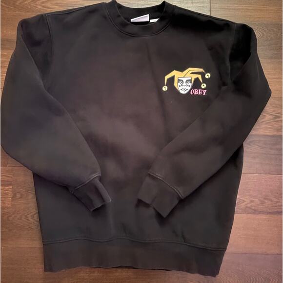 OBEY SWEATSHIRT “THE JOKES ON YOU” Y2K SKATER MENS SZ S - Picture 2 of 8